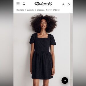 Madewell Black Eyelet Short Sleeve Dress